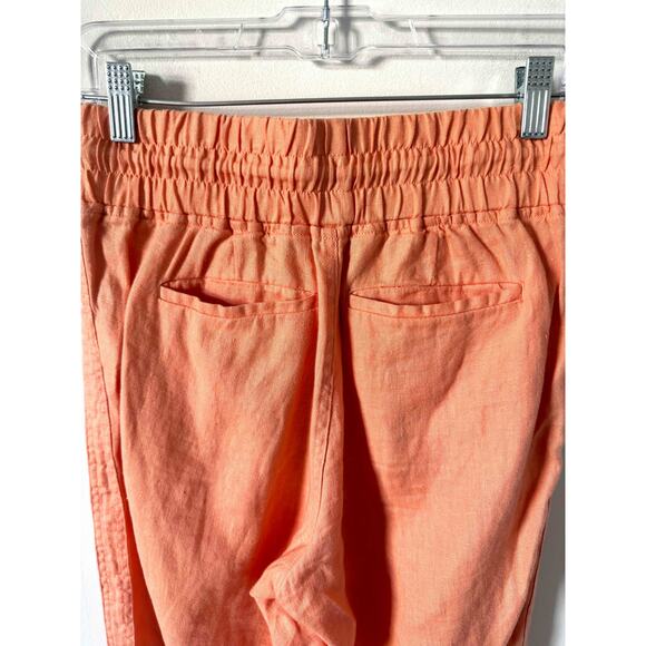 Athleta Elastic Waist Linen Joggers Pants Orange Size 2 - Picture 6 of 9
